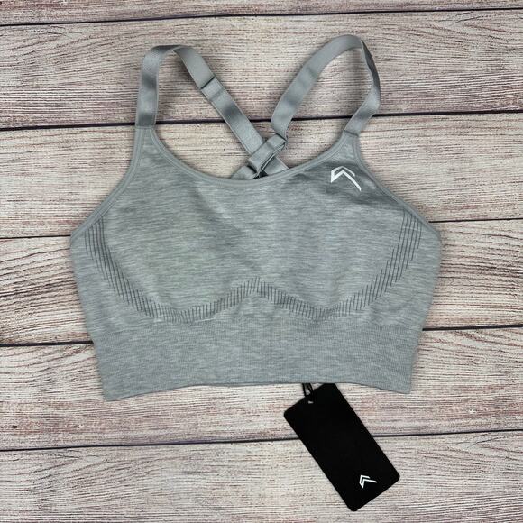 Oner Ice Grey Marl Classic Seamless Sports Bra - Picture 1 of 4